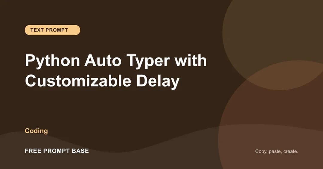 Python Auto Typer with Customizable Delay AI prompt cover