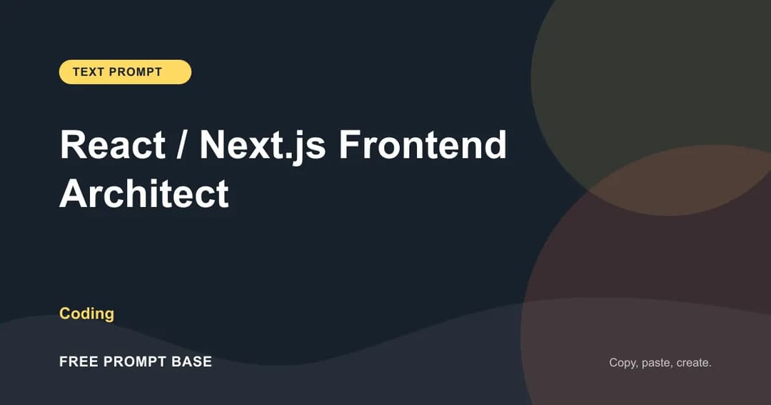 React / Next.js Frontend Architect AI prompt cover