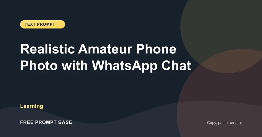 Realistic Amateur Phone Photo with WhatsApp Chat AI prompt cover