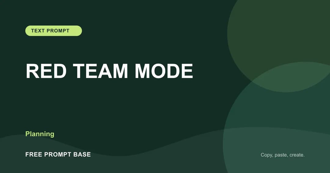 🛡️ RED TEAM MODE AI prompt cover