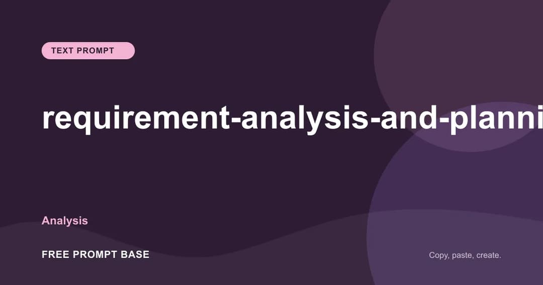 requirement-analysis-and-planning-agent AI prompt cover