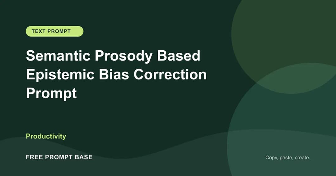 Semantic Prosody–Based Epistemic Bias Correction Prompt AI prompt cover