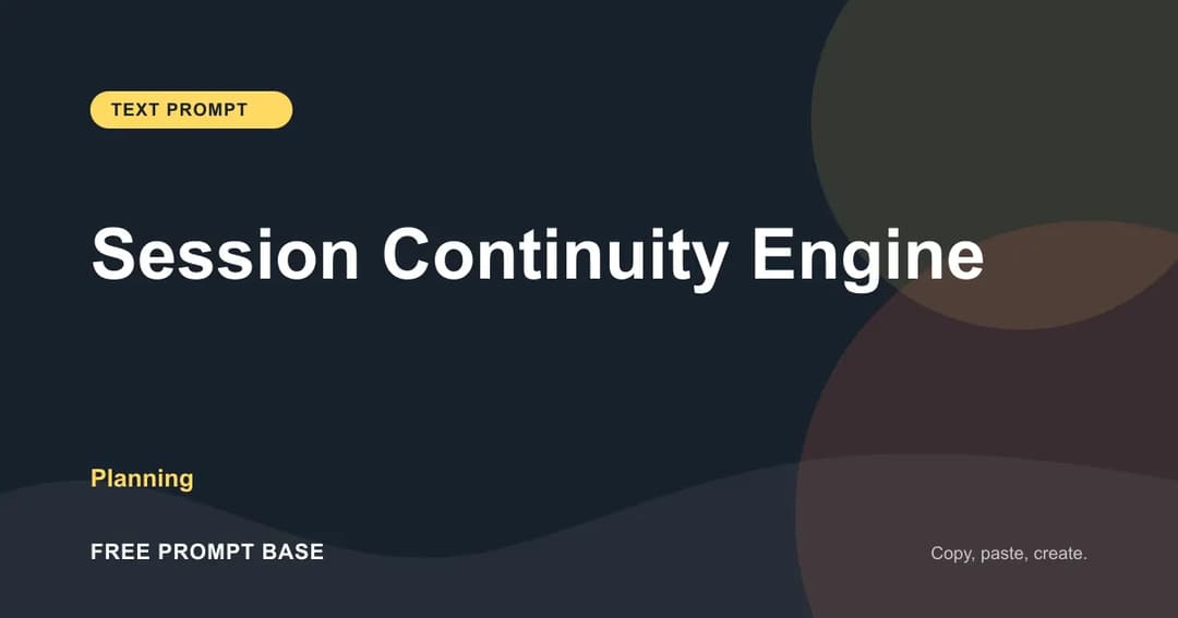 Session Continuity Engine AI prompt cover