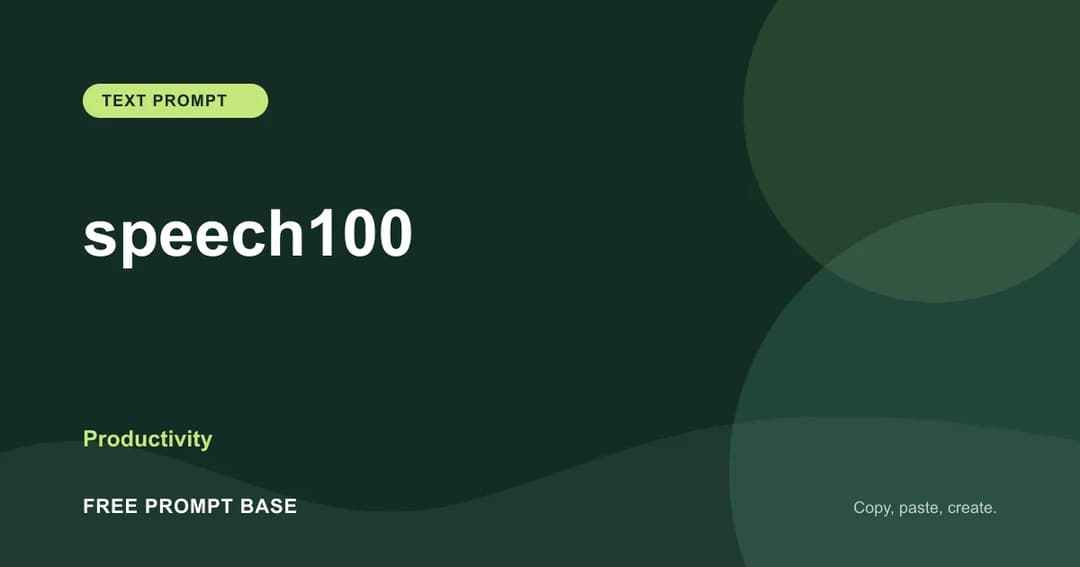 speech100 AI prompt cover