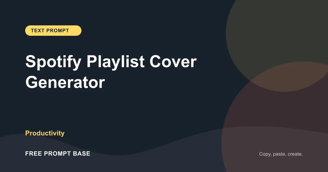 Spotify Playlist Cover Generator AI prompt cover