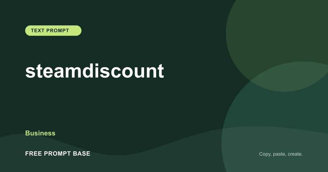 steamdiscount AI prompt cover