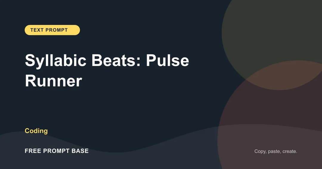 《Syllabic Beats: Pulse Runner》 AI prompt cover