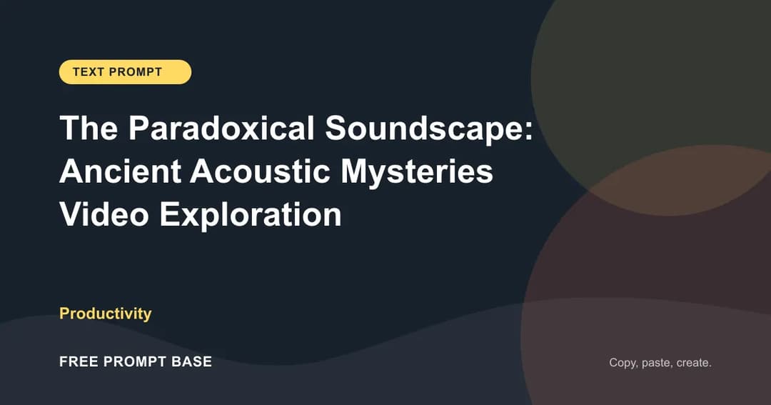 The Paradoxical Soundscape: Ancient Acoustic Mysteries Video Exploration AI prompt cover