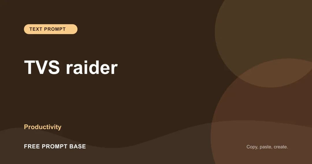 TVS raider AI prompt cover