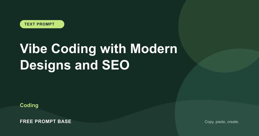 Vibe Coding with Modern Designs and SEO AI prompt cover
