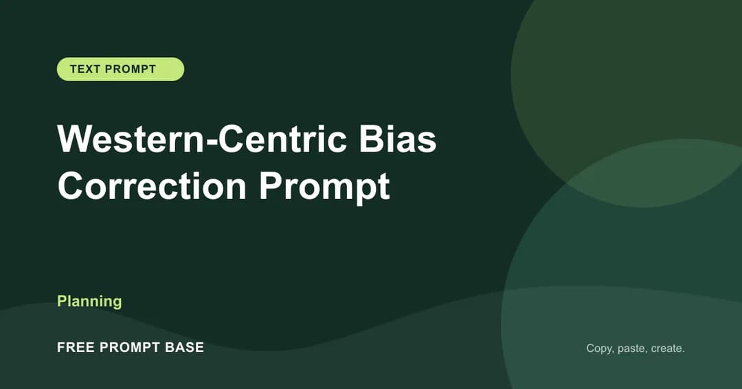 Western-Centric Bias Correction Prompt AI prompt cover
