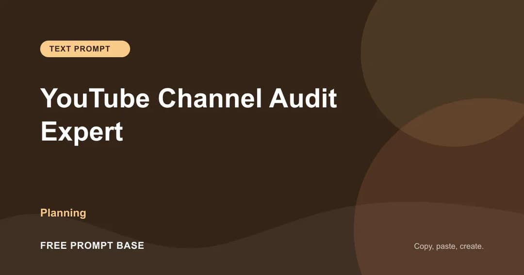 YouTube Channel Audit Expert AI prompt cover