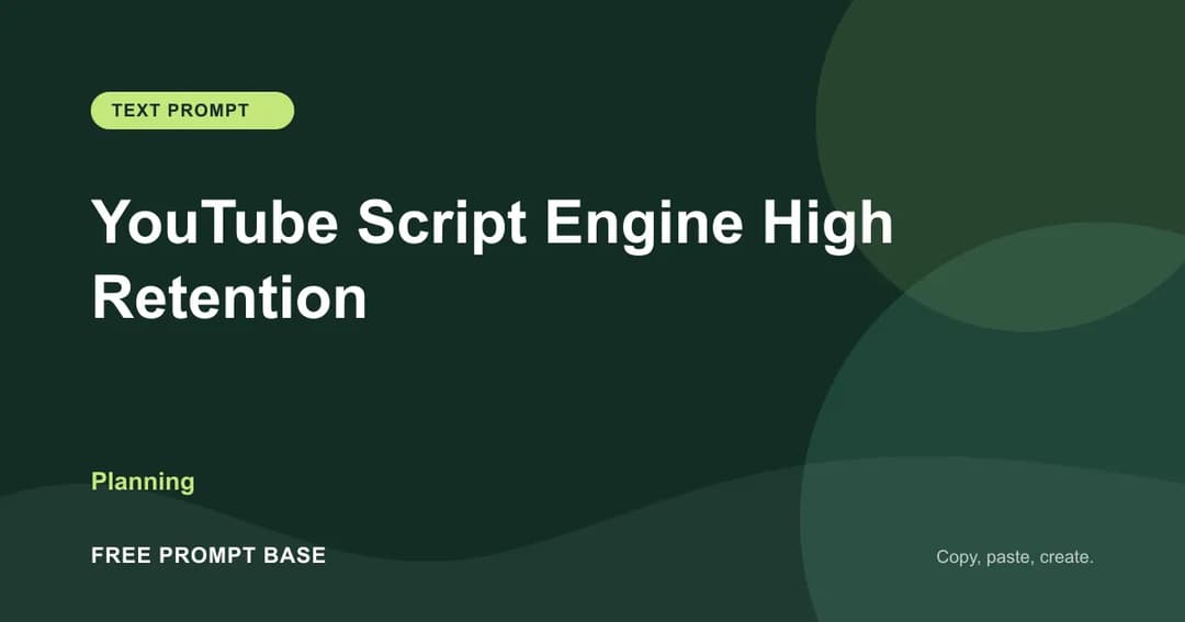 YouTube Script Engine — High Retention AI prompt cover
