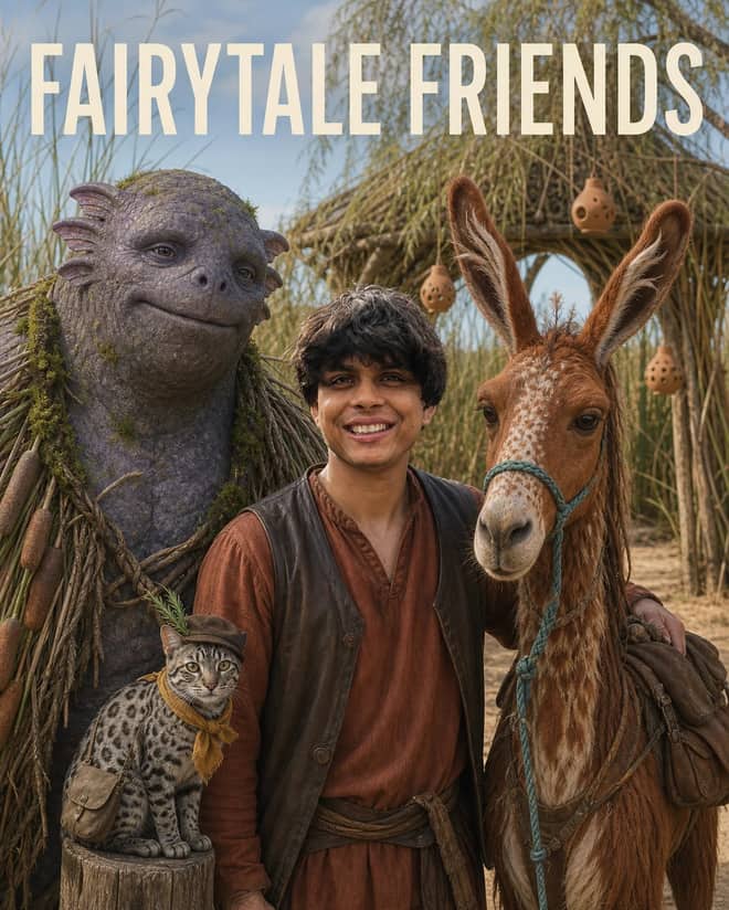 Friendly Fairytale Group Photo AI Image Prompt