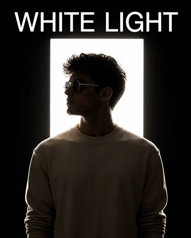 White Rectangle Backlit Studio Portrait Prompt