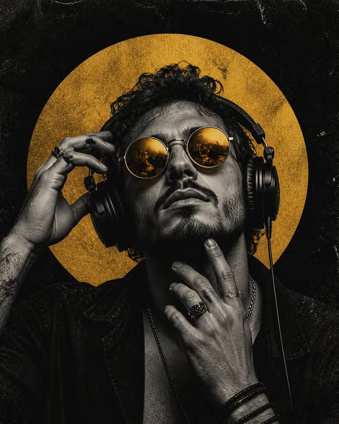 Underground Club Headphones Poster Design Prompt