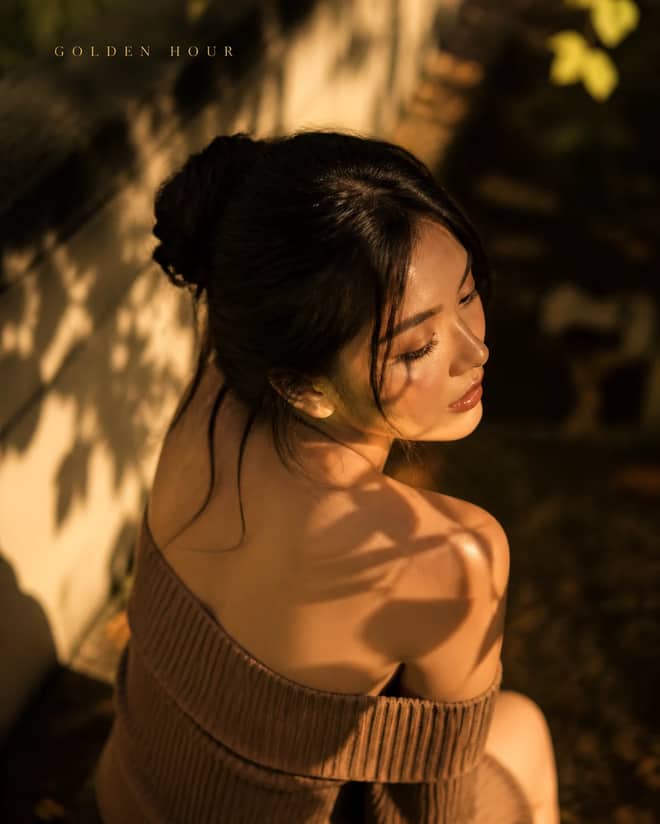 Golden Hour High Angle Cinematic Woman Portrait Prompt