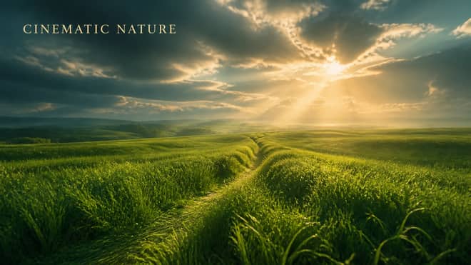 Cinematic Green Field Nature Color Grading Prompt