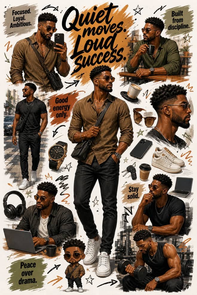 African Man Lifestyle Sketchbook Collage Prompt