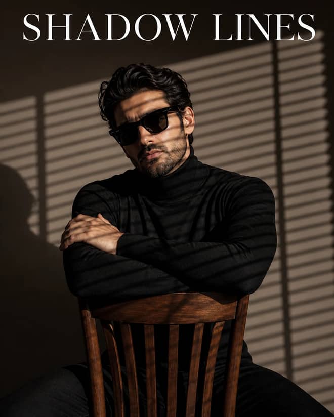 Venetian-Blind Shadow Chair Portrait Photo Prompt