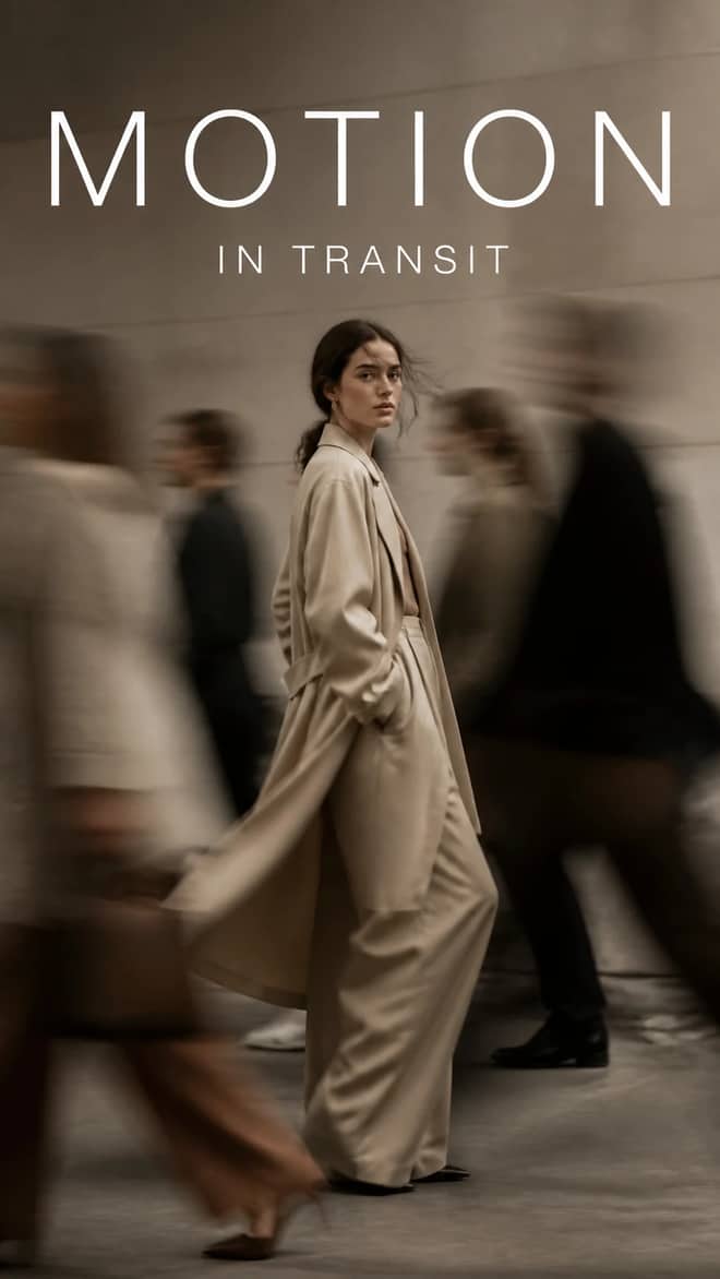 Slow-Shutter Motion Blur Editorial Poster Prompt