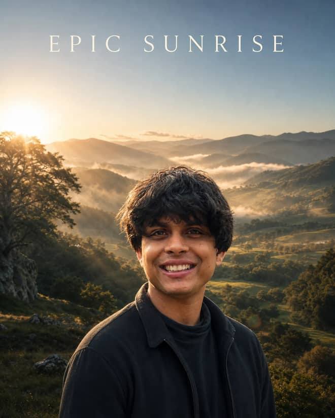 Lord of the Rings Style Sunrise Photo Editing Prompt