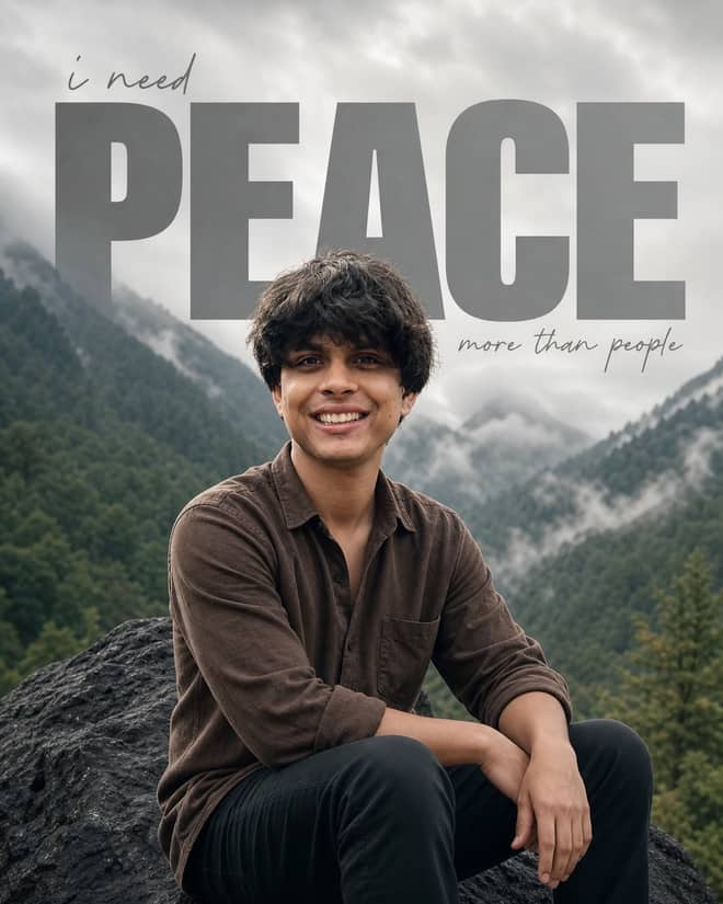 Misty Mountain Valley PEACE Typography Photo Prompt