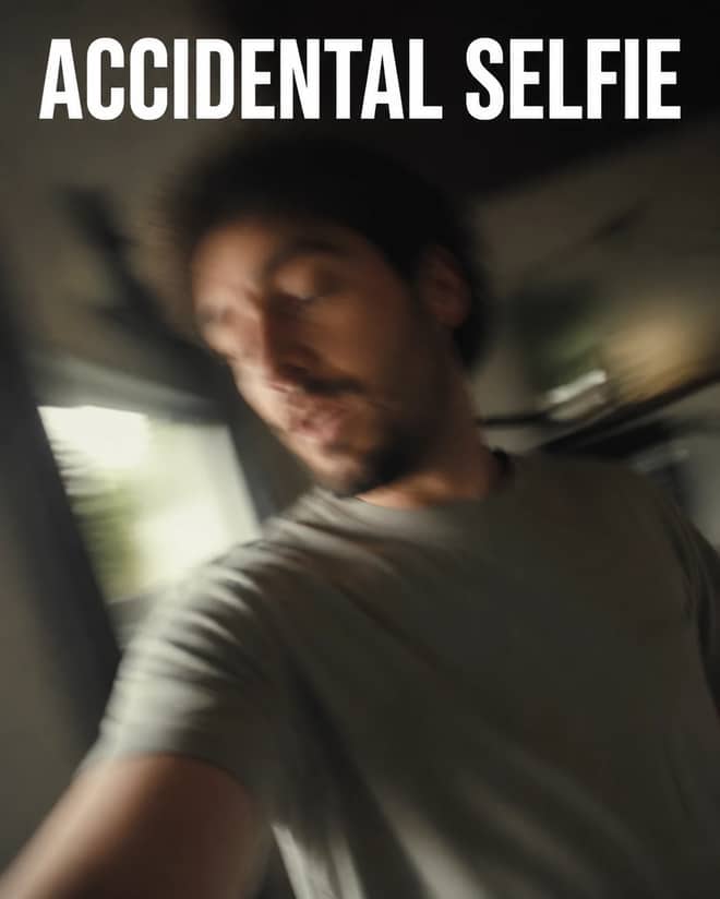 Candid Accidental Smartphone Selfie Motion Blur Prompt