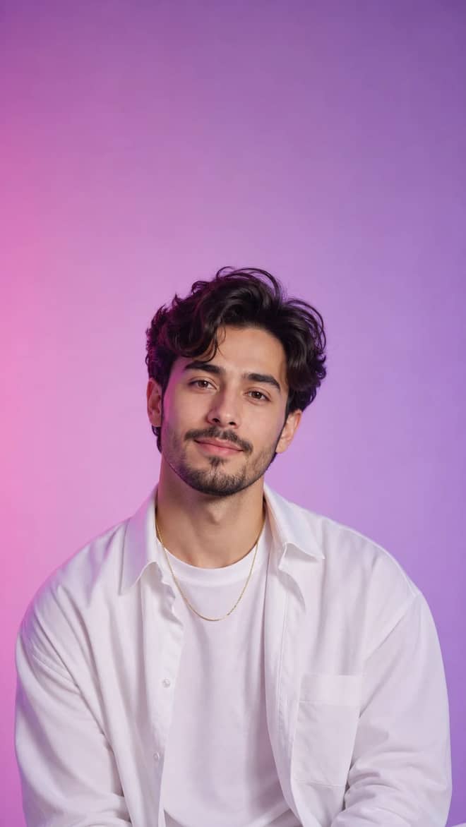 Lavender Magenta Minimal Studio Portrait Prompt