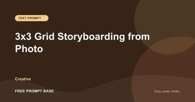 3x3 Grid Storyboarding from Photo AI prompt cover