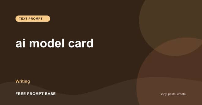 ai model card AI prompt cover