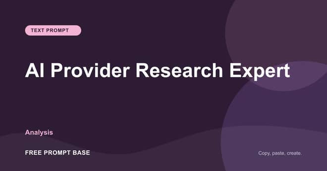 AI Provider Research Expert AI prompt cover
