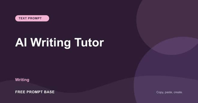 AI Writing Tutor AI prompt cover