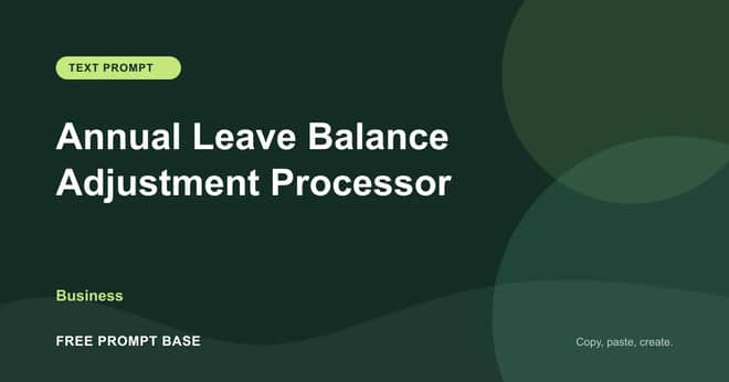 Annual Leave Balance Adjustment Processor AI prompt cover