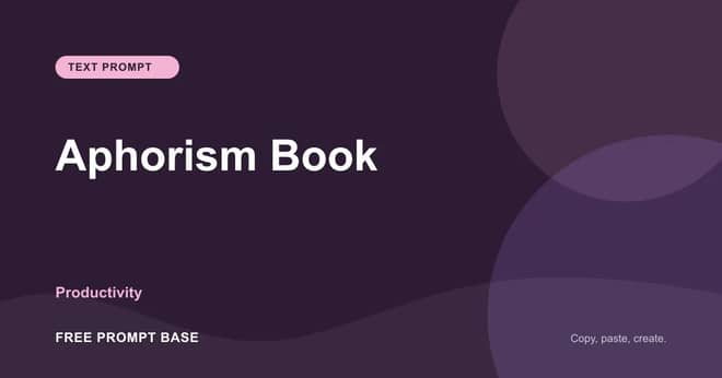Aphorism Book AI prompt cover
