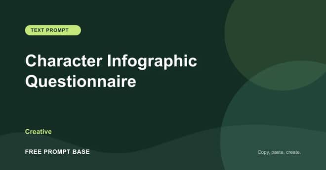 Character Infographic Questionnaire AI prompt cover