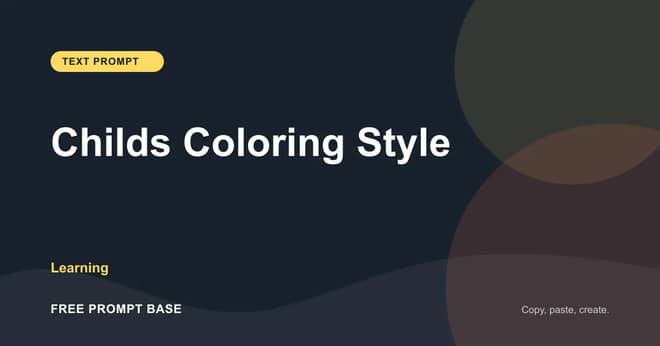 Childs Coloring Style AI prompt cover