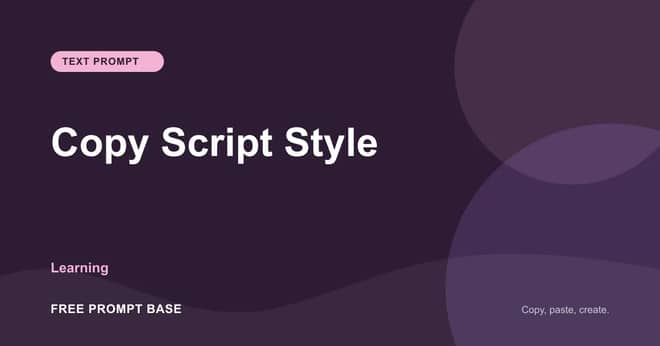 Copy Script Style AI prompt cover