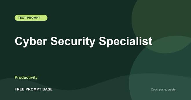 Cyber Security Specialist AI prompt cover