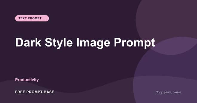 Dark Style Image Prompt AI prompt cover