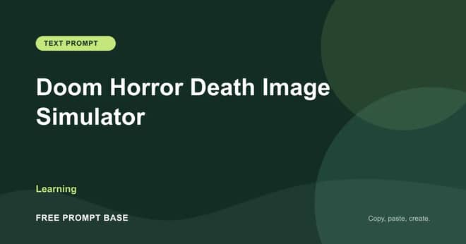 Doom Horror Death Image Simulator AI prompt cover