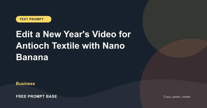 Edit a New Year's Video for Antioch Textile with Nano Banana AI prompt cover