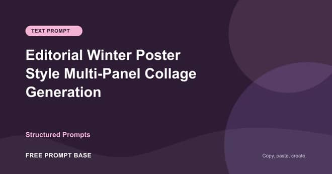 Editorial Winter Poster–Style Multi-Panel Collage Generation AI prompt cover