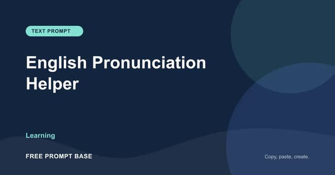 English Pronunciation Helper AI prompt cover