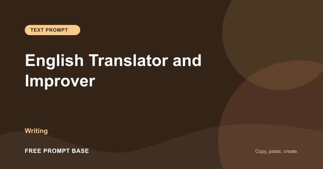 English Translator and Improver AI prompt cover