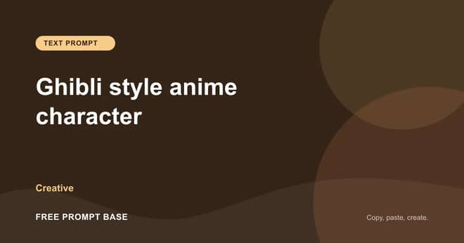 Ghibli style anime character AI prompt cover