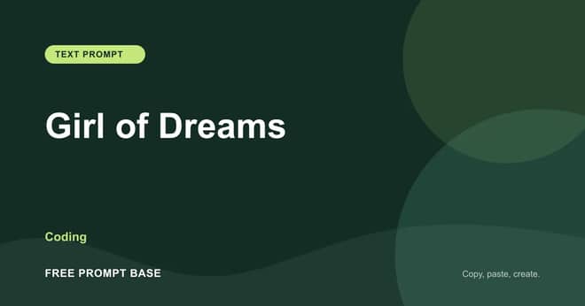 Girl of Dreams AI prompt cover