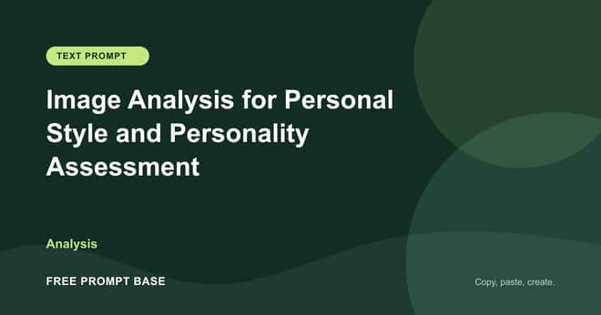 Image Analysis for Personal Style and Personality Assessment AI prompt cover