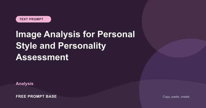 Image Analysis for Personal Style and Personality Assessment AI prompt cover