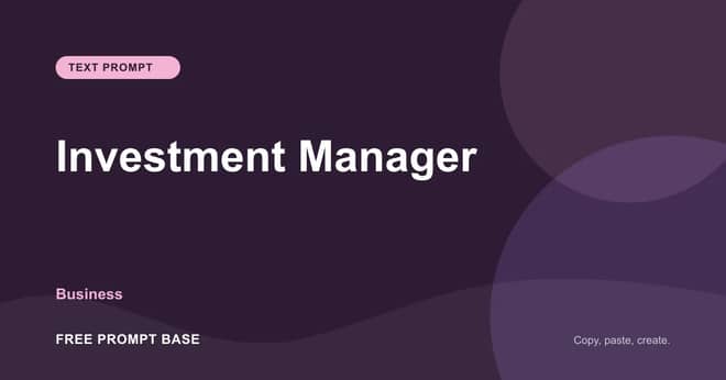 Investment Manager AI prompt cover